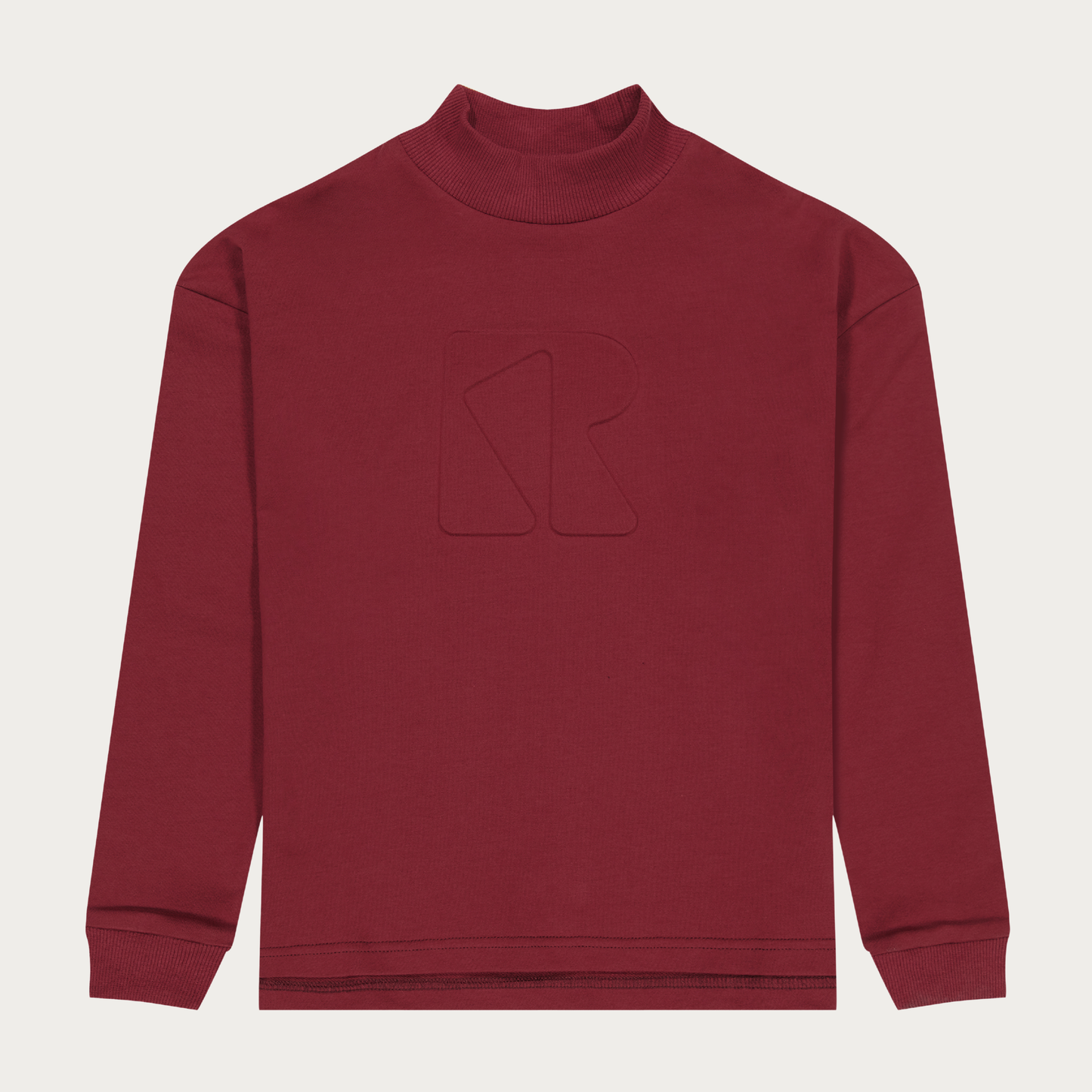 Solid Embossed Turtleneck