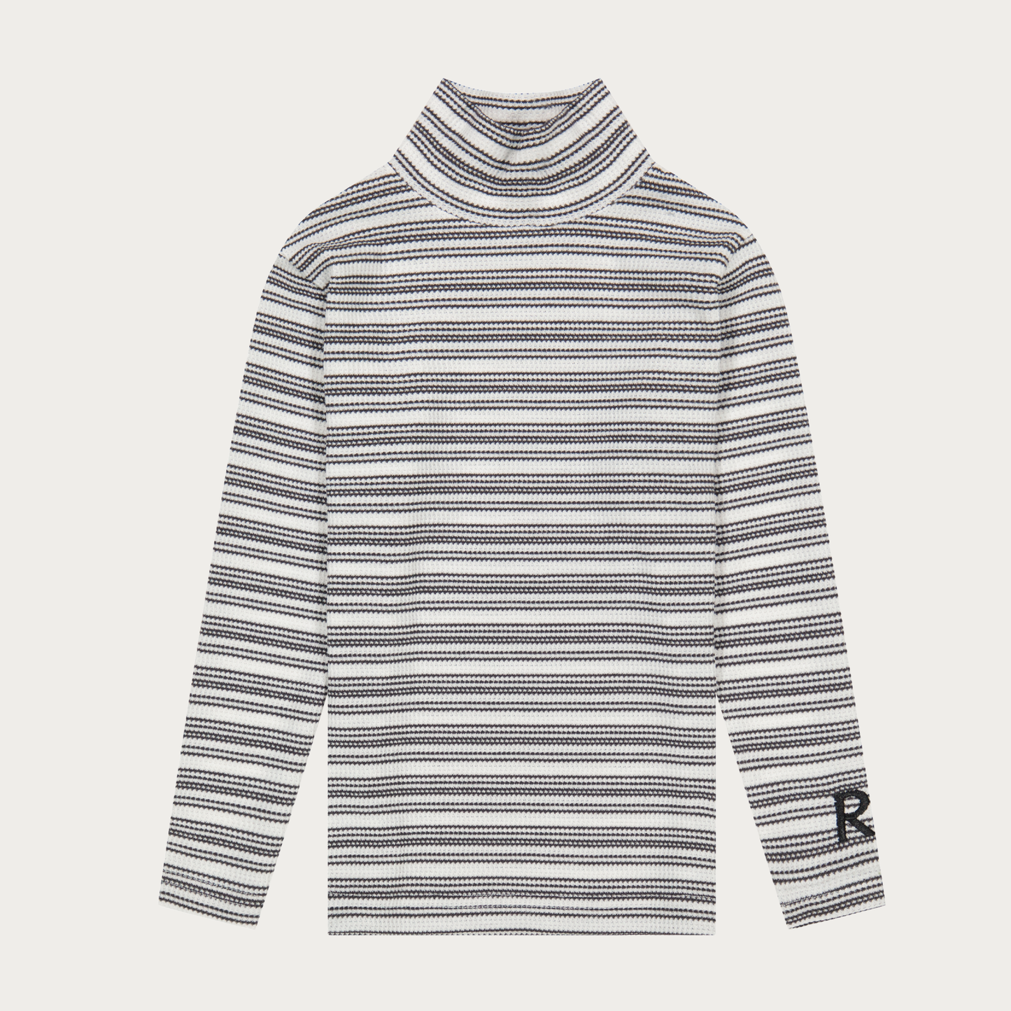 Stripe Waffle Turtleneck